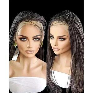 Micro Millions Braids Full Lace Closure Wig in Black Handcrafted, Lightweight.